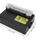 Cryfokt Splicer Heater W External Heat Shrink Tube Heating Furnace Rechargeable Li Ion Battery 5100Mah shown from the side with dimensions.