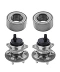 Four Pack Front Wheel Bearing And Rear Wheel Hub Bearing Assemblies Replacement Kit For Toyota Corolla 2009 Through 2018 Fwd