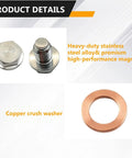 Dude Check This Out M14x1.5 Magnetic Stainless Steel Oil Drain Plug Kit With Copper Gasket For Cars Boats And Motorcycles No Leaks Allowed stainless plug and copper washer