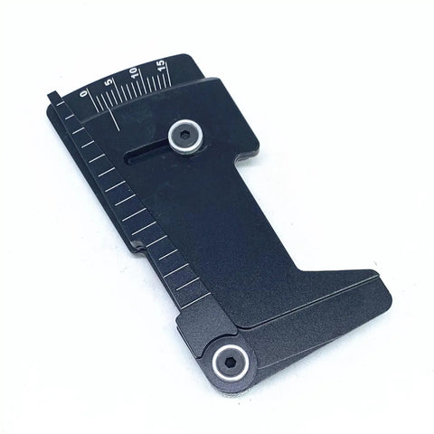 Rad Heavy Duty Metal Adjustable Camber Gauge Measuring Tool For 1/10 RC Car Setup 15 Degree Wheel Alignment Ruler, black design.