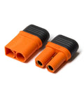 IC5 Device And IC5 Battery Set For RC Cars, IC5 Connector Kit, Orange Color, SPMXCA502 Compatible, close-up view of connectors