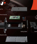 Diagram of dismantled Go-To Mass Air Flow Sensor 6 Pins For Ford Lincoln And Mazda Vehicles with components labeled