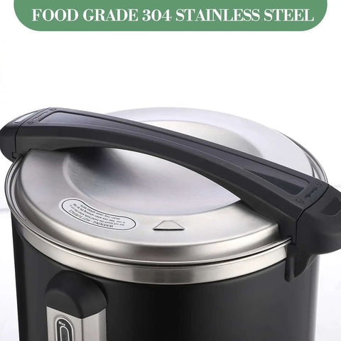 Top view of Big Ol 12L 3 Point 2 Gallon Stainless Steel Coffee Urn With Double Wall Insulation Electric Hot Beverage Dispenser lid.