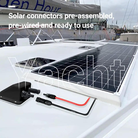 Solar Entry Gland With Dual Cable Entry Housing Prewired 1ft 10awg Solar Cable IP68 UV Resistant For RV Boat Camper Projects No Fuss Install With Built In Screw Grooves And Leak Proof Gland Design, boat roof install