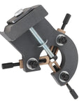 Rugged Mini Lathe Steady Rest With Rock Solid Aluminum Alloy Body And Triple Point Stability For Precision Wood Metal Turning On 0618 CJ 7X12 7X14 3B Bench Lathes top view of sturdy steady rest with adjustable clamps
