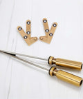 Two Pack Heavy Duty Invisible Door Self Closing Pivot Hinges with bronze finish for cabinets and home use with quiet operation