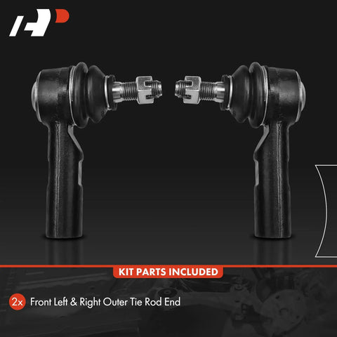 Front Outer Tie Rod End For Toyota Camry Sienna Solara Avalon Yaris RX300 ES300 And Scion xD Upgrade Durable Direct Fit Steering Component For Reliable Control And Smooth Handling, 2x kit