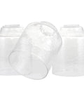 Set Of Three Hammered Cylinder Glass Shade Pendant Lights For Bathroom Vanity And Chandelier Upgrade In Modern Water Glass Design 6 Inch By 5 Inch Shades That Fit Threaded Medium Base Sockets Perfect For Any Home, clear view
