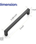 Dimensions of 30 Pack Solid 5 Inch Square Cabinet Handles Matte Black Pulls For Kitchen Cabinets and Drawers