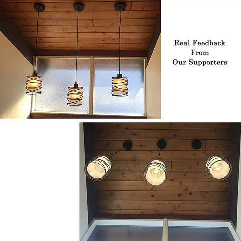 Sleek Modern Mini Pendant Light For Kitchen Island And Dining Room With 6.3 Inch Matte Black Spiral Cage And Handblown Frosted Glass Shade Adjustable Cord 1 Pack installed in kitchen