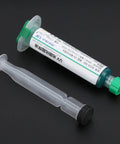 Green Solder-Resist Ink Kit For PCB Repair, 10cc curing ink with pusher needle, shown on a black background.