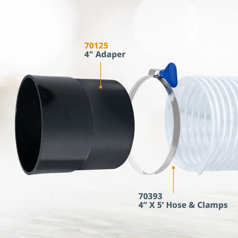 Two Pack Dust Port Adapter For 4 Inch Pipe To 4 Inch Dust Collection Hose Quick Connect Coupler Fitting with hose and clamps