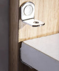 Solid As A Rock Metal Shelf Pegs 1 4 Inch L Shaped Support Brackets zero wobble installed on wooden panel for stable shelving.