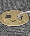 Preassembled Flange Cover And Leveling Ring For Floor Boxes Poured In Concrete With 15A 125V Outlet Included Brass Fits RF400 Floor Box