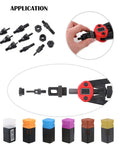 Assorted 6 Piece SAE Rivet Nut Gun Mandrel Kit With Nose Pieces For 6-32 8-32 10-24 1-4-20 5-16-18 3-8-16 Riveter Tips Spare Parts