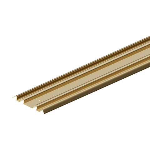 By Pass Mirror Door Bottom Track 72 Inch Length Champagne Gold Finish Double Grooved Rail For Butter Smooth Sliding Anti Corrosion