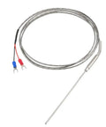 K Type Thermocouple Temperature Sensor Probe With 2mm X 100mm Stainless Steel Probe, 1.5M Cable, 32-1472F And 0-800C Range