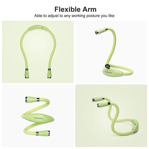 LED Neck Book Light With USB C Rechargeable Battery Hands Free Reading Light With Flexible Arm and Adjustable Design