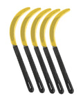5 Piece Black Gardening Mowing Sickles Set With Ergonomic Non Slip Handles For Easy Weeding And Harvesting Garden Work Durable Steel Blades Built For Agriculture And Landscaping Like A Real Workhorse, angled view