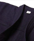 Mens Cotton Kendo Aikido Hapkido Hakama Keikogi Martial Arts Uniform XL 180 Dark Blue close-up of fabric and collar detail