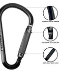 Auto Twist Lock Aluminum Carabiner 22kN Rating With Huge Opening Gate For Climbing, Rescue And Outdoor Work, showing details