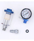 Top Shelf Boss Pro Grade Hvlp Spray Gun Combo Pairing 0.8 And 1.0 Mm Nozzles pressure regulator and filter for airbrush use