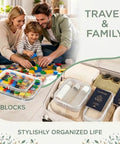 Super Slick Clear Hard Shell Zipper Cases With Rugged Plastic Organization Pouches For Travel Toiletries And Electronics Lock Your Gear Down In This Six Pack Three Size Set Built Damn Tough with kids playing with blocks.