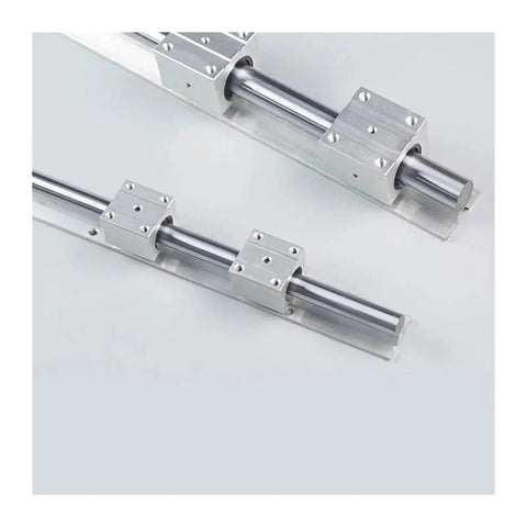 Two Pack Linear Guide Rails SBR12 SBR16 SBR20 With Four UU Shaft Bearing Blocks For CNC Builds Smooth Glide Motion 250mm 300mm 1000mm Lengths Complete DIY CNC Kit, aluminum rails