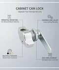 Zinc Alloy Cam Lock For Cabinet Doors And Drawers, Durable Silver Replacement Hardware For File Cabinets And Cupboards, Easy Install