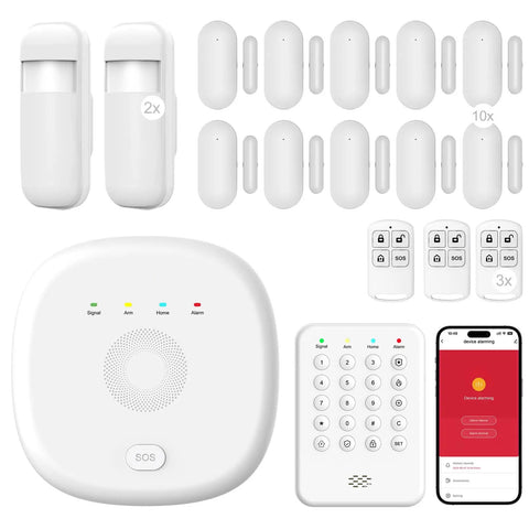 Wireless Home Security System With WiFi App Alerts Alexa Compatible Standalone Keypad Expandable Door Window And Motion Sensors