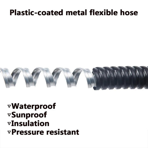 Heavy Duty Flexible PVC Coated Steel Conduit For Cable Protection Rugged Corrugated Electrical Tubing And Wire Loom With Rock Solid Grip For Home Auto Or Garage Installations 12Mm X 5M