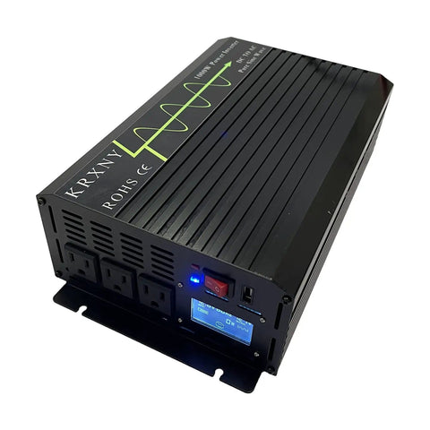 1000W Continuous, 2000W Peak Pure Sine Wave Inverter From 12V DC To 110V 120V AC 60Hz With USB Port For Car, RV, Home And Solar Power On The Go