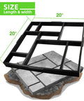 Plus Size 20 By 20 Inch Reusable Concrete Path Molds Set with 8 grid pattern overlaid on stone walkway