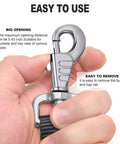 Close-up of snap hook from Heavy Duty Horse Bucket Straps 4 Pack With Adjustable Nylon Lashing Straps And Swivel Snap Hooks Up To 700 Lbs