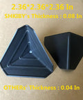 Heavy Duty Plastic Box Corner Protectors 80 Pack Tough edge guards shown in two triangle sizes for securing cartons during shipping.