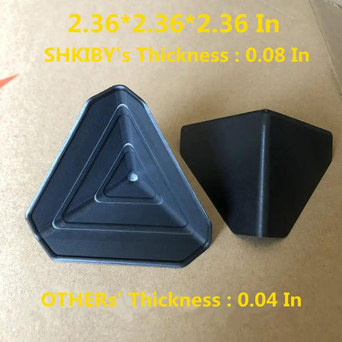 Heavy Duty Plastic Box Corner Protectors 80 Pack Tough edge guards shown in two triangle sizes for securing cartons during shipping.