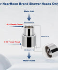 Solid Brass Shower Head Swivel Ball Connector For 8 Inch Shower Head With G One Half Male Thread 360 Degree Adjustable Swivel Chrome Finish RustProof No Fuss Install And No Flow Restriction, chrome G1/2 female thread adapter