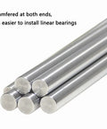 Two Pack 12mm x 300mm Linear Guide Rails Set Chrome Plated Steel Shafts for 3D Printers and DIY CNC Machines, chamfered ends