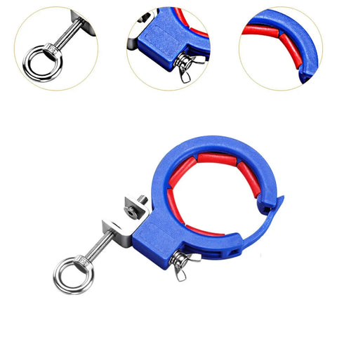 Heavy Duty Cable Tray Pulley Roller For Electrical Wire Pulling Tool with stainless steel and nylon components, blue and red design