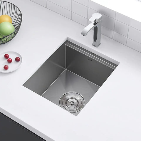 13x15 Inch Stainless Steel Bar Sink Undermount For RVs And Kitchen, Workstation Wet Bar Prep Sink With Cutting Board, Ledge Design
