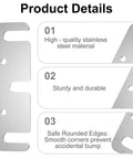 Door Hinge Shims 0.035 Inches, 15 Pack Laser Cut Stainless Steel Kit With Brushed Silver Finish, Safety Rounded Corners