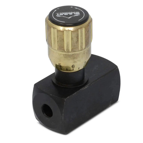 Hydraulic Flow Control Valve With Free Reverse Flow For Smooth Precise Adjustments One Eighth Inch NPT Ports 5000 PSI Rating Buna N O Ring Seals