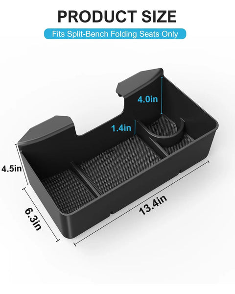 Center Console Hanging Organizer Box With Compartments For Split Bench Seats Fits 2019 To 2026 Silverado 1500 And 2020 To 2026 Silverado 2500HD 3500HD Sierra GMC Trucks Keeps Your Gear Sorted And Your Cabin Neat product dimensions and design details
