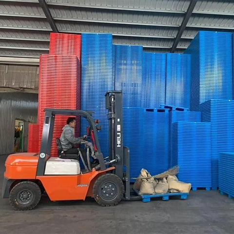 Forklift stacking Nestable Plastic Shipping Pallet for Storage and Transport 1.2m Long 1m Wide 14cm High Durable HDPE