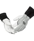 DynaMIG Traditional MIG Welding Gloves With Top Grain Leather For All Day Comfort And Dexterity, white large pair