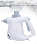 Powerful 1000W Handheld Steam Cleaner Straight Up Ditches Grease And Grime From Kitchens Cars And Bathrooms High Pressure Heavy Duty Cleaning Tool Easy Peasy Spotless Results Portable Us Plug with ergonomic handle and attachments.