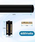 Wire Splice Kit For 14/3 To 8/3 Direct Burial UF Cable 600V Max With Heat Shrink Tubes And Connectors, dimensions visible