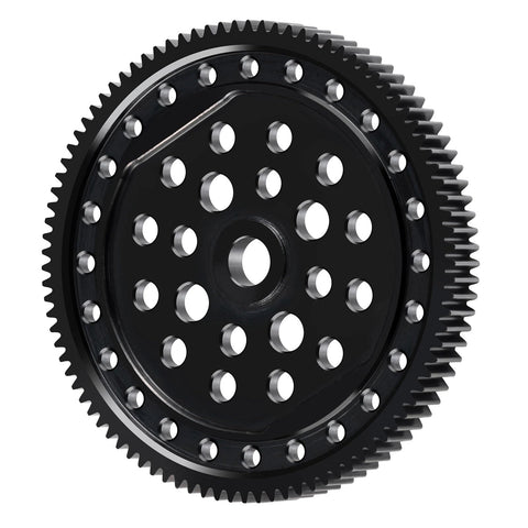 Steel Main Gear 48P Spur Gear 87T 93T For ECX 1/10 2WD RC Cars Ruckus Axe Brutus Circuit AMP MT DB Crush K N Torment Horizon Upgrade Kit, black steel gear with multiple holes