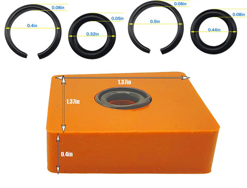 Heavy Duty 1/2 And 3/8 In Impact Wrench Retainer Rings With O Rings, showing various sizes of rings and sealing components.