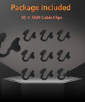 Beefed-Up Shift Cable Clips 10-Pack For Chevy Silverado And GMC Sierra Transmissions, arranged on display